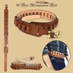 GunAlly Leather Shotgun Shell Cartridge Bandolier Belt Holder 12 Gauge