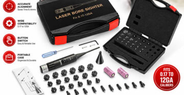 Professional Laser Bore Sight Kit with Button Switch – 0.17 to 12GA Calibers