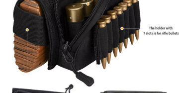 Tactical Buttstock Cheek Rest Ammo Pouch Shotgun Rifle Stock Ammo Portable Pouch Shell Cartridge Holder