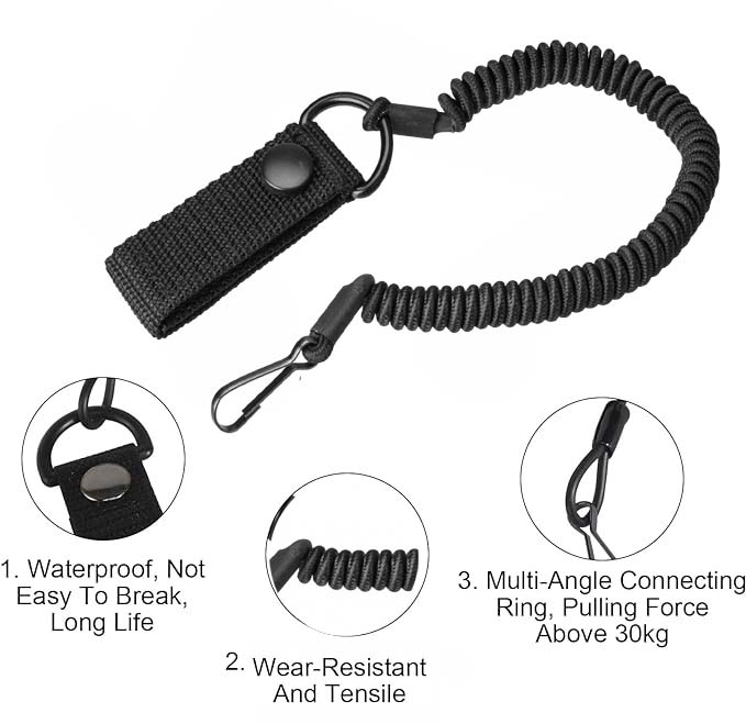 Tactical Lanyard Telescopic Sling Pistol Hand Gun Secure Lanyard - Gizmoway