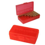 Ammo Box MTM 50 Round Ammo Bullet Box for 9mm,30 Luger, 32 S&W, 380 ACP