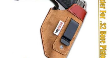 GunAlly Suede Leather Comfortable Concealed Carry IWB Gun Holstern For 32 Bore Size Pistol