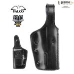 Falco Holster for 1911 OWB leather holster with thumb break and adjustable gun draw retention