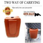 GunAlly Premium Ammo Pouch for .22Lr .32 .38 .45 Hunting Leather Ammo Belt Storage