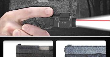 Tactical Flashlight & Red Laser For Pistol Rail Mount Combo Fits for Full & Compact Rail, Shockproof Red Laser Sight and Gun Light with Strobe Function, Rechargeable