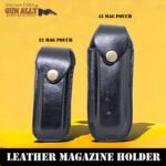 GunAlly Leather Single Mag Pouch Cover With Belt Clip Magazine Holder