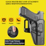 GUN & FLOWER Tactical Holster with Quick Mounting/Dismounting Belt Loop Attachment for Glock 17, 22 and 31
