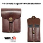 Double Magazine Pouch Leather 1911 Mag .45 with Belt Loop World War Style