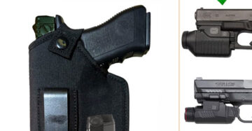 GunAlly Tactical Concealed Carry Holster Carry Inside or Outside The Waistband Universal Fits Handgun with Laser or Light Attachment