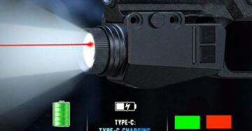 Tactical Flashlight with Laser For Pistol Rail Mount Combo Fits for Full & Compact Rail, Shockproof Red or Green Laser Sight and Gun Light with Strobe