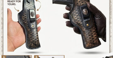 Premium Leather Inside-Carry (IWB) Holster for 1911 & TT-30 Style Pistols - Lion Head Edition