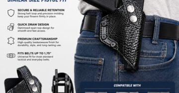Comfertable Belt Carry Fast Draw OWB Holster Glock, Taurus, or Victor size Pistol
