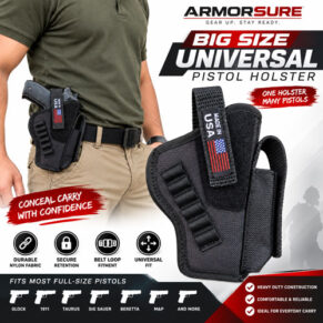 Armorsure Universal Big Size Pistol Holster Taurus, Tusker, 1911, Glock, Nanda Cheetah, MSD Eagle, SIG Sauer, Victor Size Fit